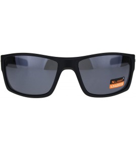 Rectangular Xloop Sunglasses American Flag Design Mens Rectangular Biker Shades UV 400 - Black Grey Flag (Black) - CN192L02DW...