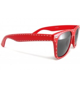 Wayfarer Womens Fashion Red with White Stitches Wayfarer Sunglasses One Pair - CE11IWR4A9B $19.52