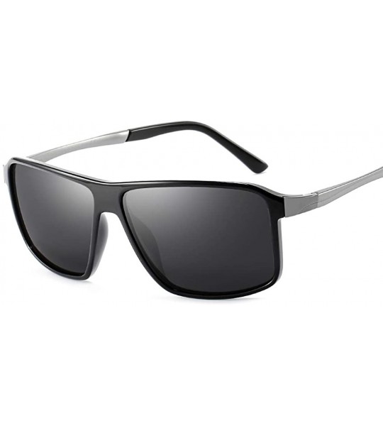 Rectangular Men's Wide Fit Polarized Sunglass (M733) - Matte Blue - C51948SZNL2 $42.54