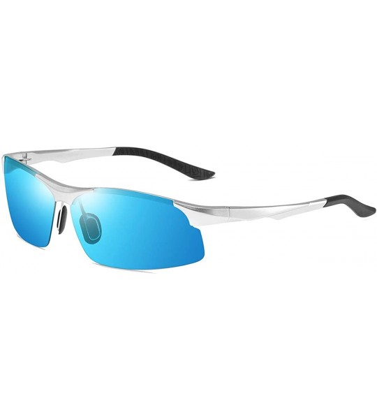 Semi-rimless Polarized Sunglasses Sunglasses for Men Polarized Sunglasses for Men - F - C9198O4WN8K $32.63