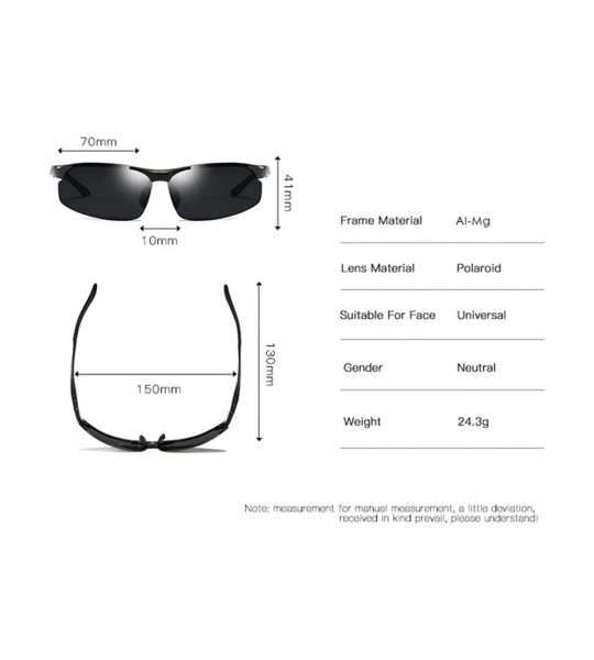 Semi-rimless Polarized Sunglasses Sunglasses for Men Polarized Sunglasses for Men - F - C9198O4WN8K $32.63