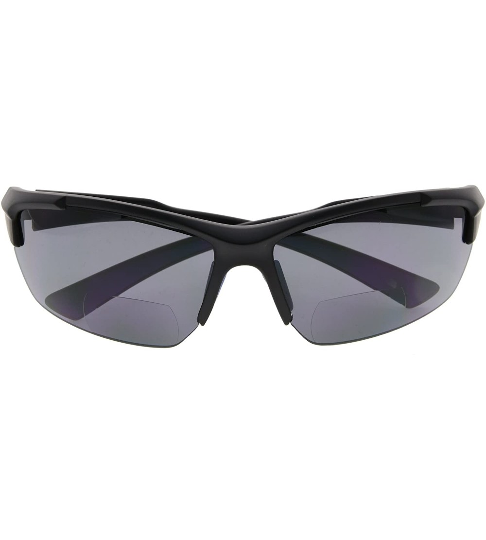 Sport Sports Half-Rim Bifocal Sunglasses Anti-UV Sunglasses for Readers - Black Blue - C3180D2KRCN $40.58