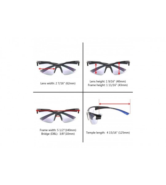 Sport Sports Half-Rim Bifocal Sunglasses Anti-UV Sunglasses for Readers - Black Blue - C3180D2KRCN $40.58