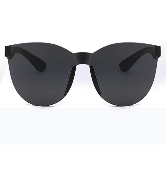 Rimless Fashion Jelly Design Style Sunglasses Sexy Retro Sunglasses Resin Lens Sunglasses - Unisex - Black - CS199Y35OMH $25.82