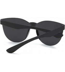 Rimless Fashion Jelly Design Style Sunglasses Sexy Retro Sunglasses Resin Lens Sunglasses - Unisex - Black - CS199Y35OMH $25.82