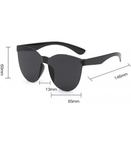 Rimless Fashion Jelly Design Style Sunglasses Sexy Retro Sunglasses Resin Lens Sunglasses - Unisex - Black - CS199Y35OMH $25.82