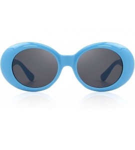 Oversized Goggles Oval Mod Retro Vintage Inspired Women Sunglasses Round Lens S6124 - Blue - CI187ZWWQ44 $21.78