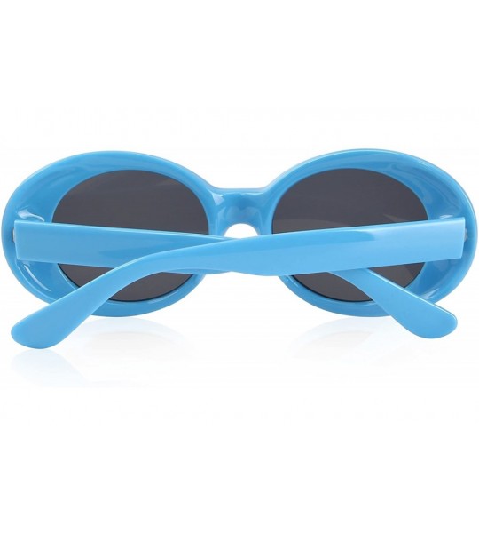 Oversized Goggles Oval Mod Retro Vintage Inspired Women Sunglasses Round Lens S6124 - Blue - CI187ZWWQ44 $21.78