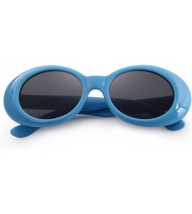 Oversized Goggles Oval Mod Retro Vintage Inspired Women Sunglasses Round Lens S6124 - Blue - CI187ZWWQ44 $21.78