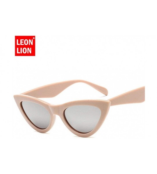 Aviator 2019 Candy Color Cateye Sunglasses Women Small Frame Vintage Sun Black Gray - Red Gray - CR18XQZTQ8A $18.25