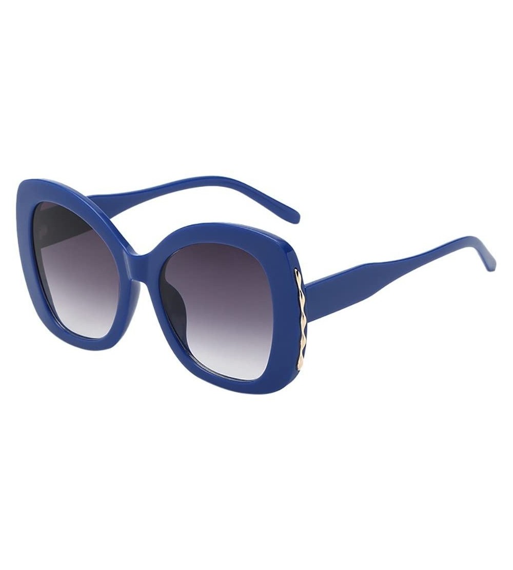 Rectangular Big Frame Sunglasses Irregular Shape Sunglasses Eyewear Oversize Sunglasses - E - CZ18R55YLLH $18.37