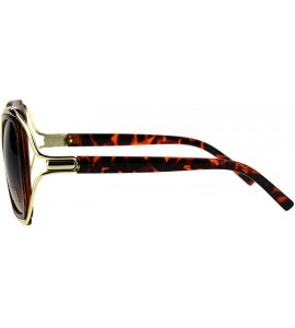 Butterfly Womens Double Rim Frame Butterfly Diva Designer Fashion Sunglasses - Tortoise Gold Brown - CN185GGTKWZ $23.88