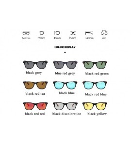 Goggle Men Polarized Sunglasses Vintage Rivet Driving Square Sun Glasses Women Shade Goggles UV400 - Black Red Green - C2199O...