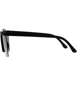 Rimless Mens Rimless Exposed Lens Color Mirror Plastic Frame Flat Top Sunglasses - Black Orange - C5180OQ0O0Z $19.23