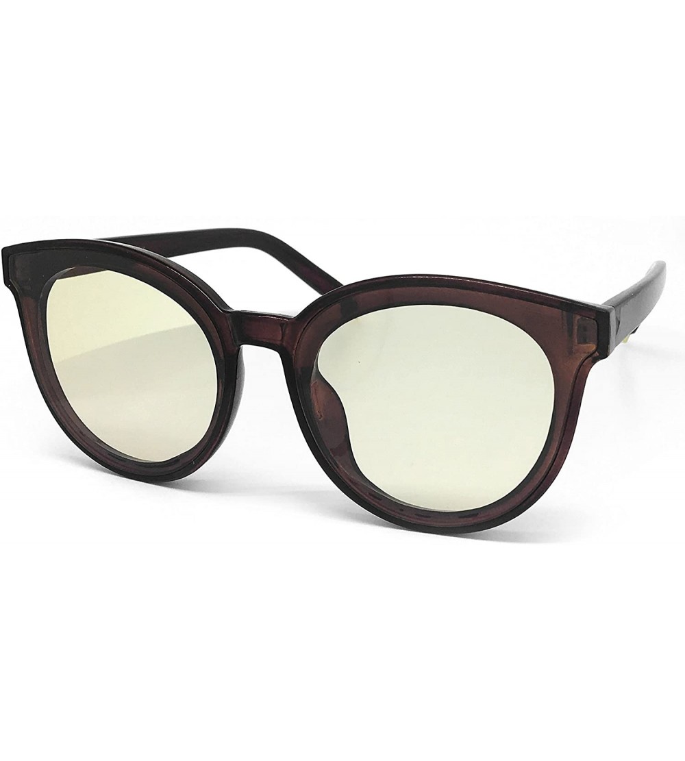 Oversized 7296 Premium Oversize Womens Mens Funky Fashion Candy Flat Tint Sunglasses - Premium - C1183RS2ZXW $26.43