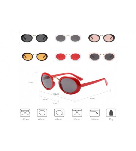 Square Eyewear Oval Retro Vintage Sunglasses Clout Goggles Fashion Shades - C2 - CW18CIDL975 $38.05