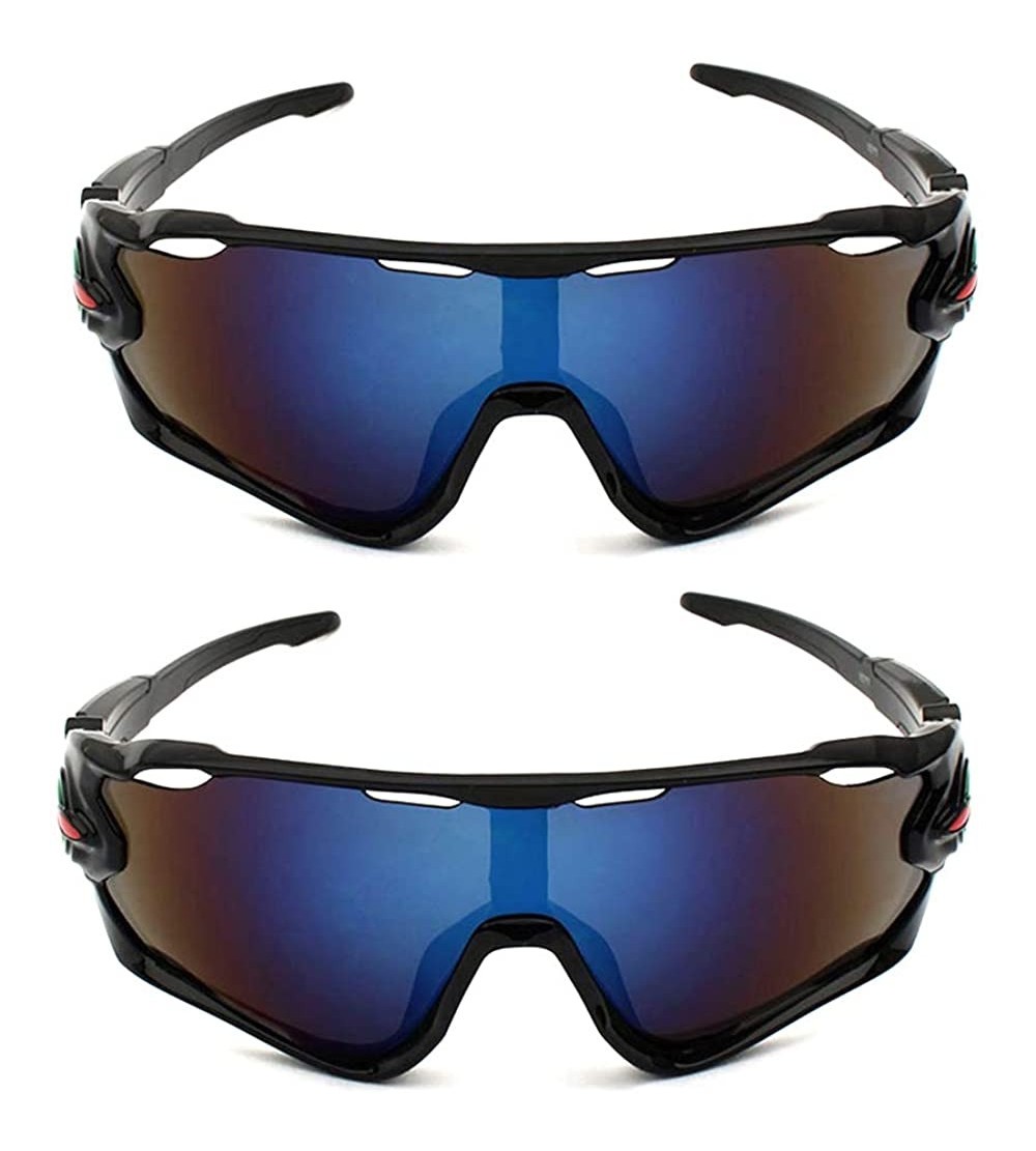 Sport 2 Pack Polarized Sport Sunglasses UV Safety Glasses for Driving Fishing Cycling and Running - C3197ILQOQU $24.57