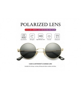 Round Retro Small Round Polarized Sunglasses John Lennon Hipple Sun Glasses Metal Frame UV400 Protection Lens - C81949EI68D $...