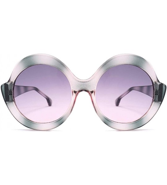 Oversized Oversized Retro Round Sunglasses Candy color Hinge Women Sun Glasses - Gray Green - CO18NO9RX0Y $17.55