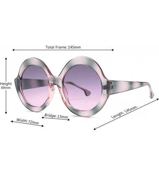 Oversized Oversized Retro Round Sunglasses Candy color Hinge Women Sun Glasses - Gray Green - CO18NO9RX0Y $17.55