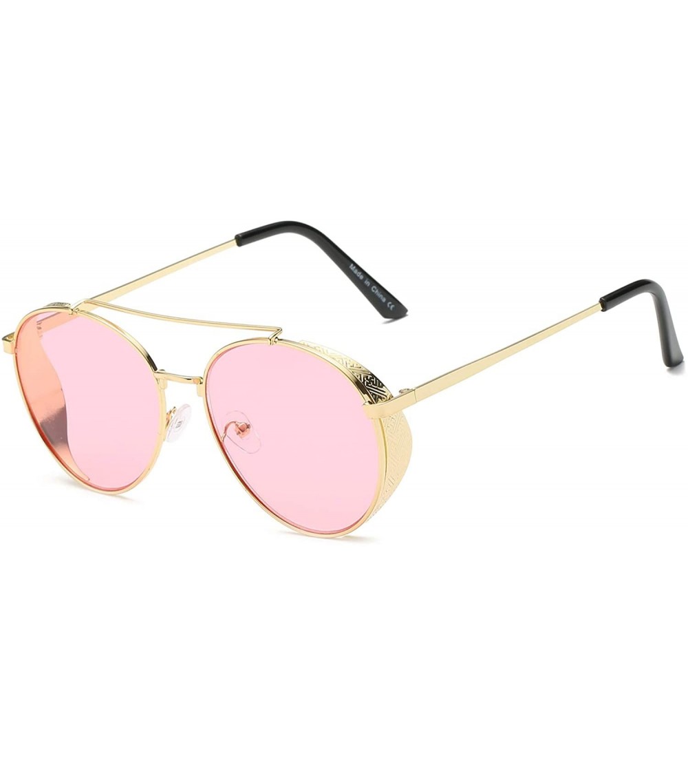 Goggle Classic Aviator Fashion Sunglasses - Pink - CH18WR9SLX6 $37.13