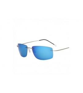 Oversized Titanium Rimless Sunglasses Polarized Men Super Thin Frameless Sun Black - Green - CN18XDWUXOG $39.98