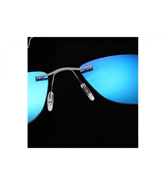 Oversized Titanium Rimless Sunglasses Polarized Men Super Thin Frameless Sun Black - Green - CN18XDWUXOG $39.98