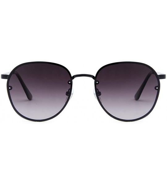 Aviator Round Metal Polarized Sunglasses for Men Women Retro Classic Aviator Sun Glasses - Black - C218WM93YKQ $19.28