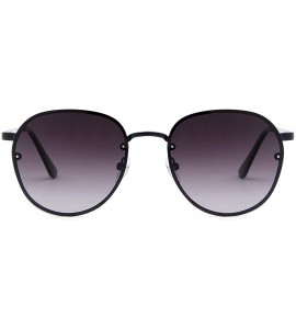 Aviator Round Metal Polarized Sunglasses for Men Women Retro Classic Aviator Sun Glasses - Black - C218WM93YKQ $19.28