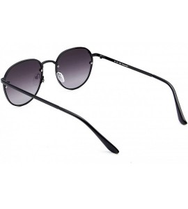 Aviator Round Metal Polarized Sunglasses for Men Women Retro Classic Aviator Sun Glasses - Black - C218WM93YKQ $19.28