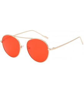 Cat Eye Summer Sunglasses - Women Cat Eye Mirrored Flat Lenses Metal Frame Sunglasses - H - CG18COGW6R5 $16.42