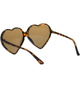 Rectangular Beveled Diamond Cut Edge Heart Shape Plastic Valentines Sunglasses - Tortoise Brown - CJ18TCIR4WY $22.31