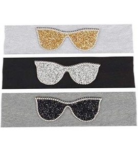 Wrap Plain Stretch Headb s Sunglasses Elastic Headb Rhinestones Hair B - Gold Blue - CL18T04Z205 $63.32