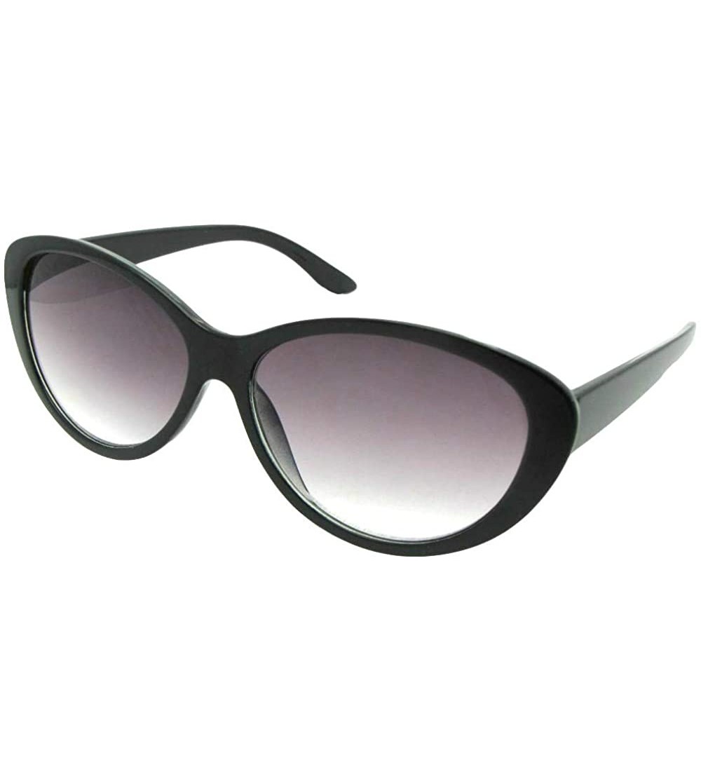 Cat Eye Fashion Cat Eye Full Reading Lens Sunglasses R99 - Black Frame Gray Lenses - C618G2I4Z68 $27.77