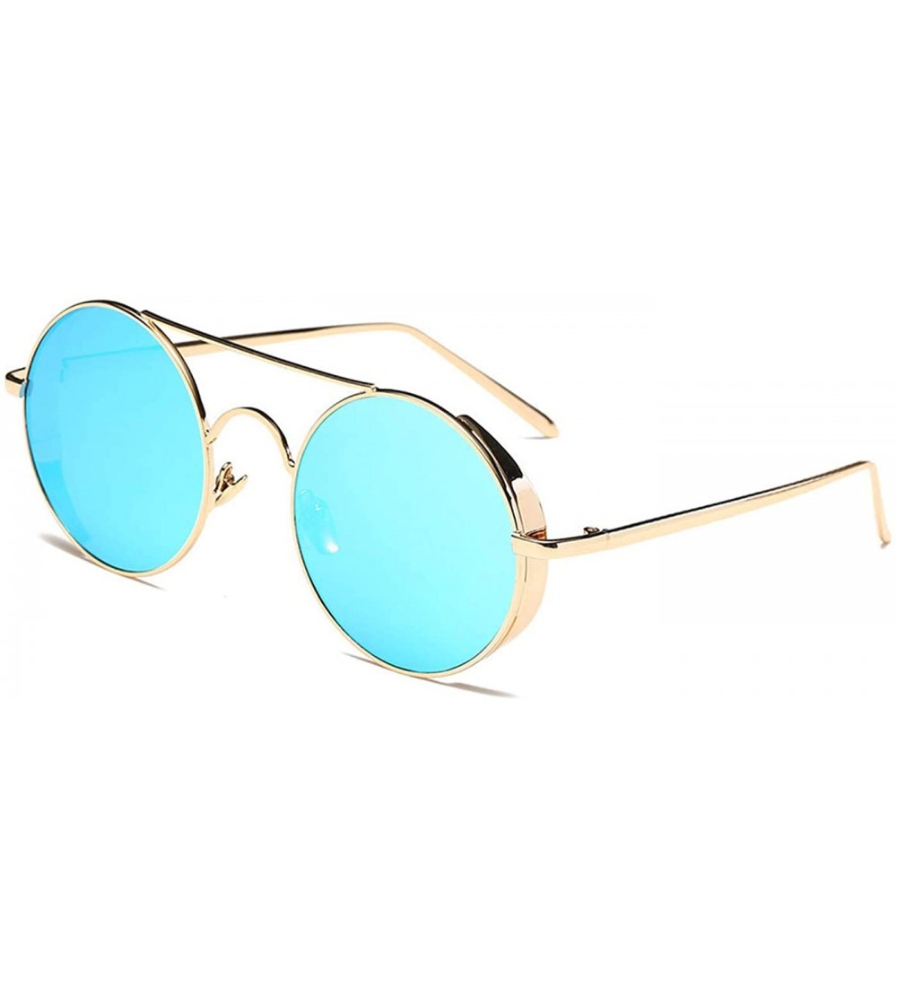 Square Fashion Glasses - Round Retro Eyewear UV400 Protection Steampunk Sunglasses - Black Frame Red Lens - CR190G20CUQ $19.32