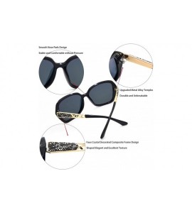 Round Oversized Sunglasses for Women Polarized UV Protection Vintage Fashion Sun Glasses Ladies Shades - CJ196ORLDK3 $30.16