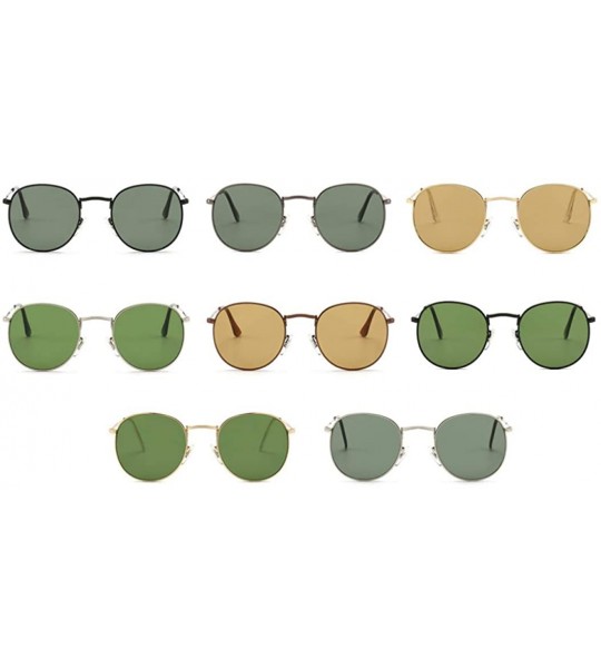 Wayfarer Glass Lens Retro Round Sunglasses Women Fashion Dark Green Sun Glasses 100% UV400 Polarized Lenses - Coffee Tea - CN...