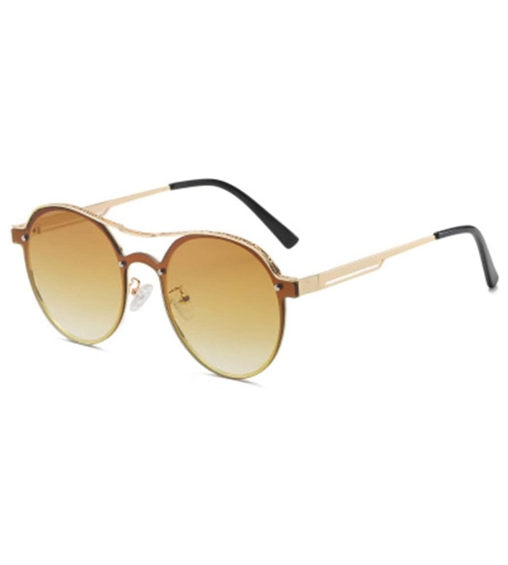 Sport Siamese Sunglasses Trend Personality Round Frame Ocean Lens Sunglasses Glasses - 3 - CV19060ZG0Z $62.86