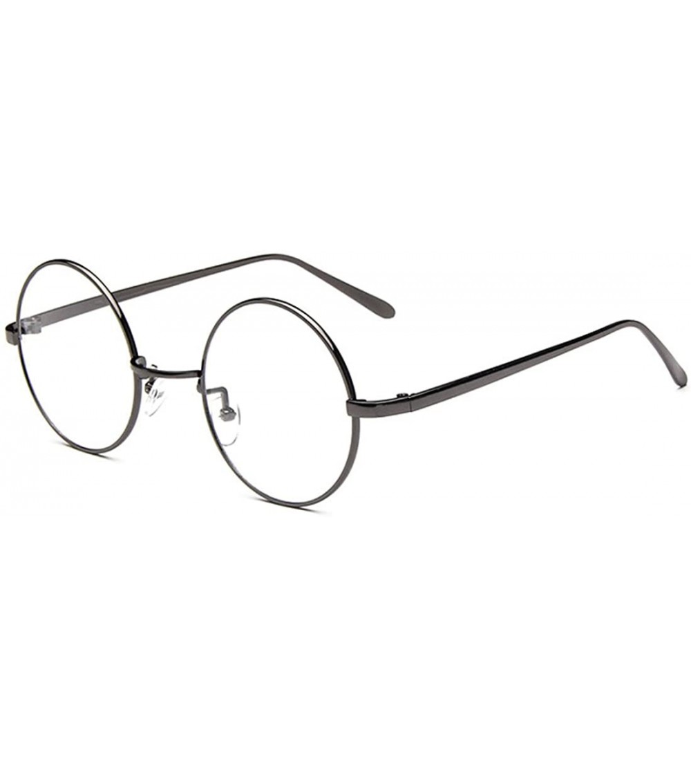 Oversized Oversized Vintage Round Retro Large Metal Frame Clear Lens Eyeglasses - Grey - C311U58LO31 $20.26