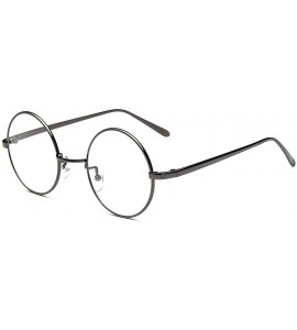 Oversized Oversized Vintage Round Retro Large Metal Frame Clear Lens Eyeglasses - Grey - C311U58LO31 $20.26