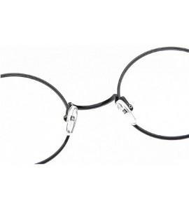 Oversized Oversized Vintage Round Retro Large Metal Frame Clear Lens Eyeglasses - Grey - C311U58LO31 $20.26