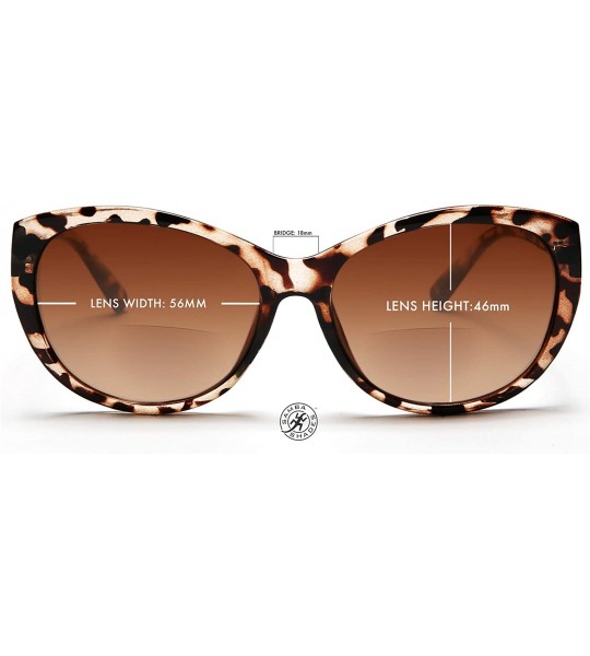 Round Reader Sunglasses for Women Bifocal for Reading Under the Sun Cateye Glasses - Brown Tortoise - CM11N0HGJZR $49.72