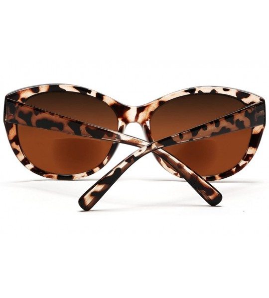 Round Reader Sunglasses for Women Bifocal for Reading Under the Sun Cateye Glasses - Brown Tortoise - CM11N0HGJZR $49.72