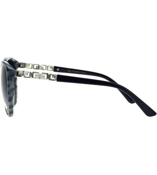 Square Womens Fashion Sunglasses Designer Style Square Chain Temple Design - Blue Stripe - CO18NH8LAL5 $20.47