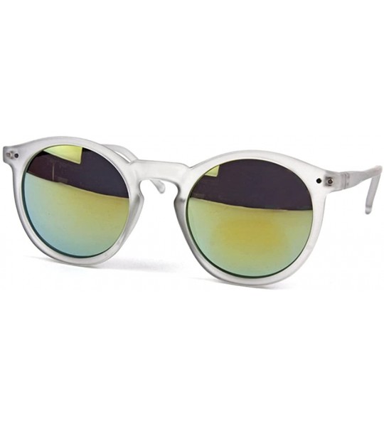 Round Retro Fashion Round Frame Sunglasses P2122 - Gray - CW17AA5RLXE $18.30