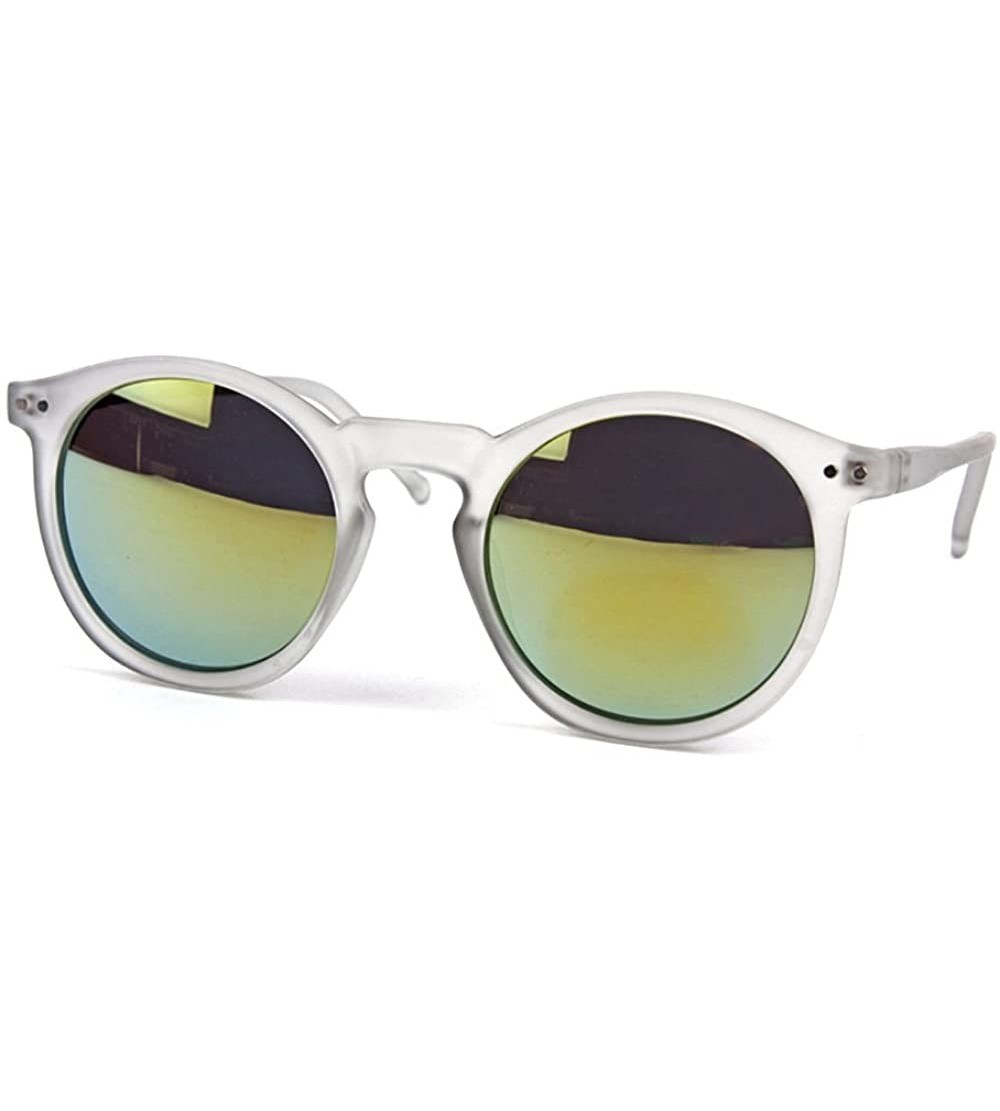 Round Retro Fashion Round Frame Sunglasses P2122 - Gray - CW17AA5RLXE $18.30