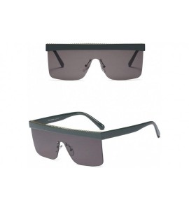 Rimless Semi-rimless Sunglasses Women Oversized Square Sun Glasses Men Hot Selling - Green With Black - C618M96QSYZ $18.16