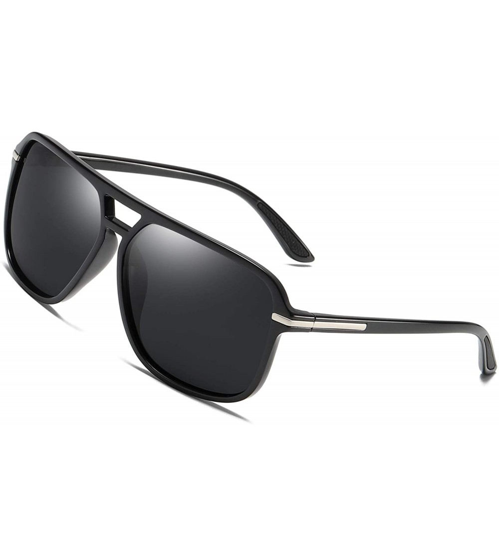 Goggle Polarized Sunglasses for Men Aviator Driving Women Mens Sunglasses Rectangular Vintage Sun Glasses - C518SY0LADQ $30.05