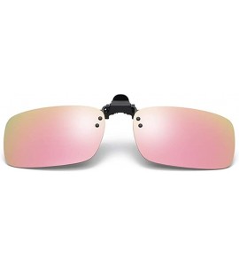 Semi-rimless Polarized Clip-on Sunglasses Anti-Glare Driving Glasses for Prescription Glasses Fashion Sun Glasses - Pink - CK...