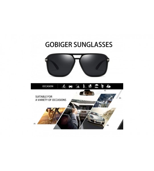 Goggle Polarized Sunglasses for Men Aviator Driving Women Mens Sunglasses Rectangular Vintage Sun Glasses - C518SY0LADQ $30.05